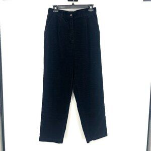 L.L.Bean Vintage Black High Rise Corduroy Straight Leg Pants Womens 8 Regular